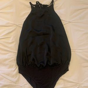 Abercrombie black satin body top size S
